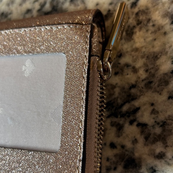 Kate Spade Gold Bid-fold Glitter Wallet - Picture 12 of 12